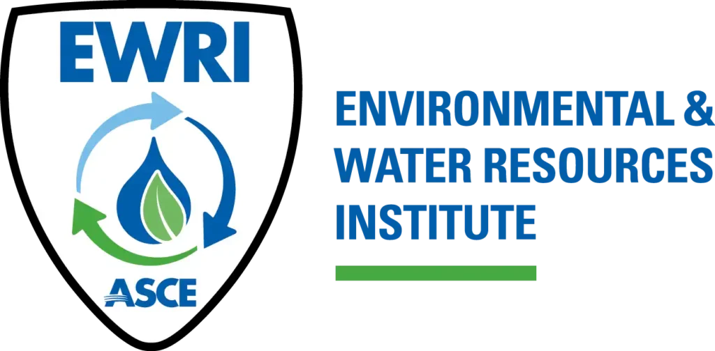 Environmental and Water Resources Institute logo with blue water droplet and green leaf arrows, ASCE Miami-Dade Chapter