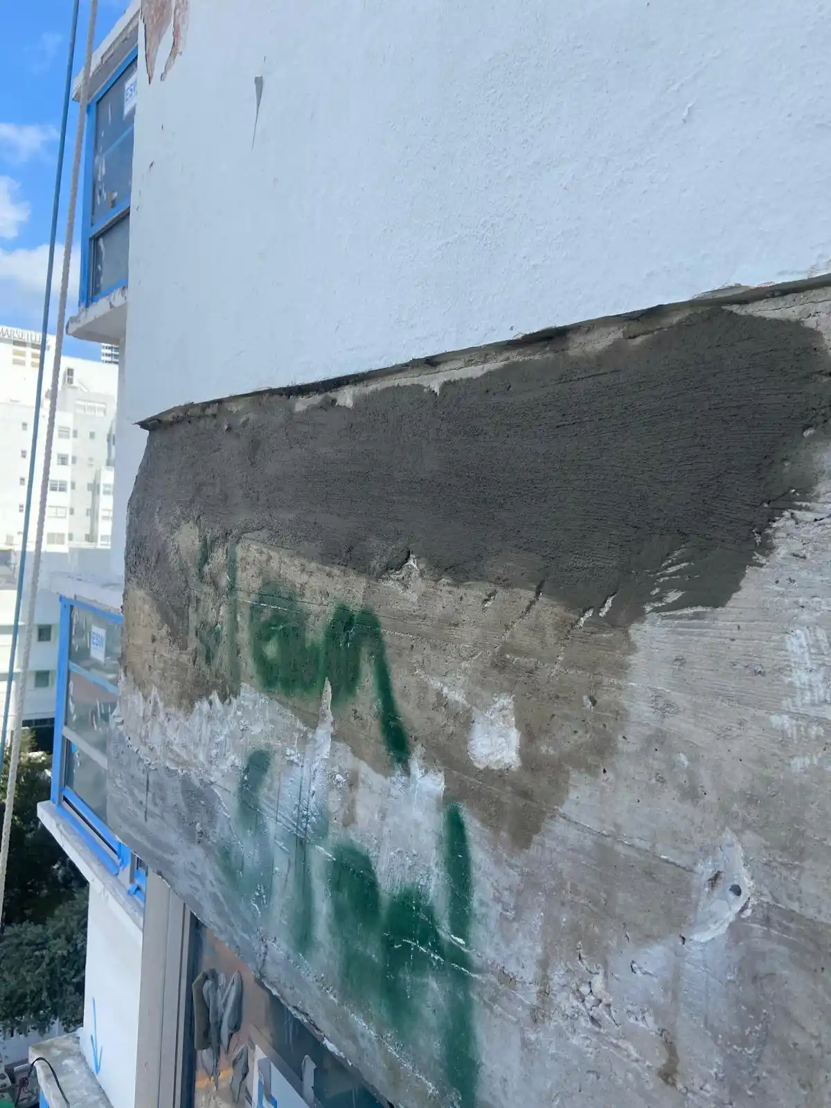 Structural slab edge concrete repairs performed at the Delano Hotel in Miami Beach, Florida