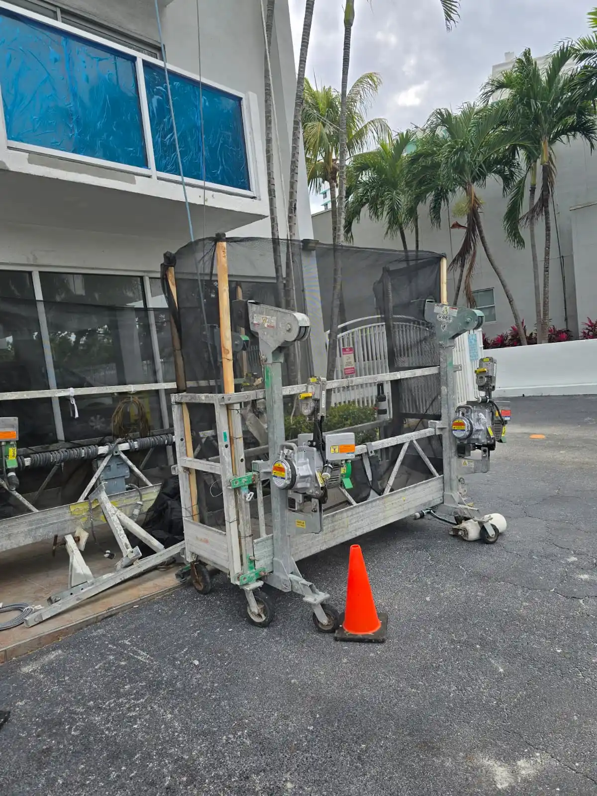 Vertical access equipment for facade repairs